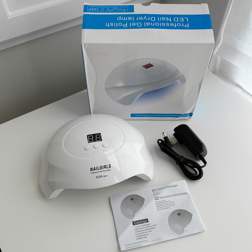 UV LED Nail Lamp, 75W Fast Gel Nail Polish Curing Lamp with Smart Sens